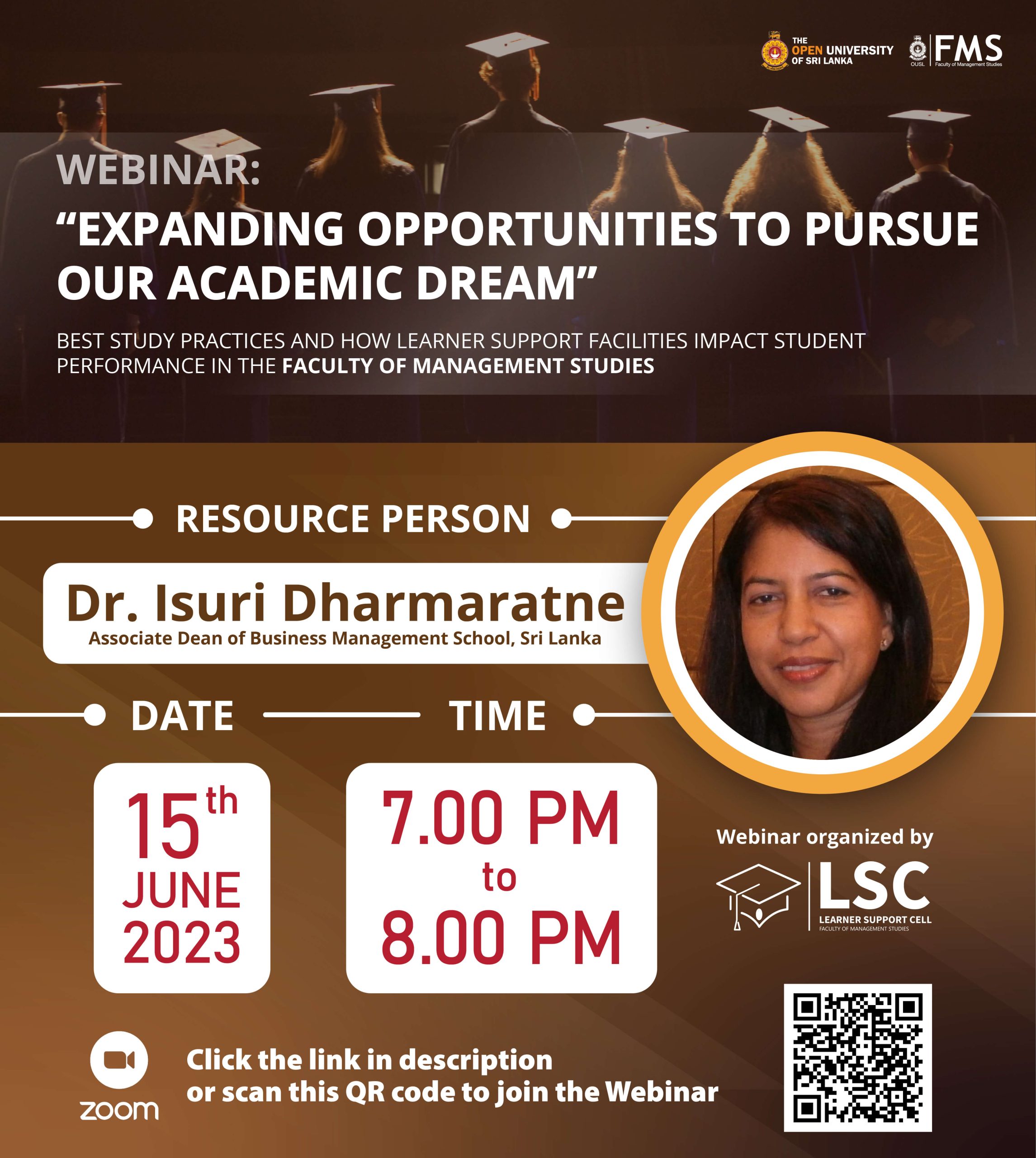 Webinar on “Expanding Opportunities to pursue our Academic Dream”